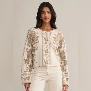 Z Supply Yoko Sweater Printed Knit Sweater NEW